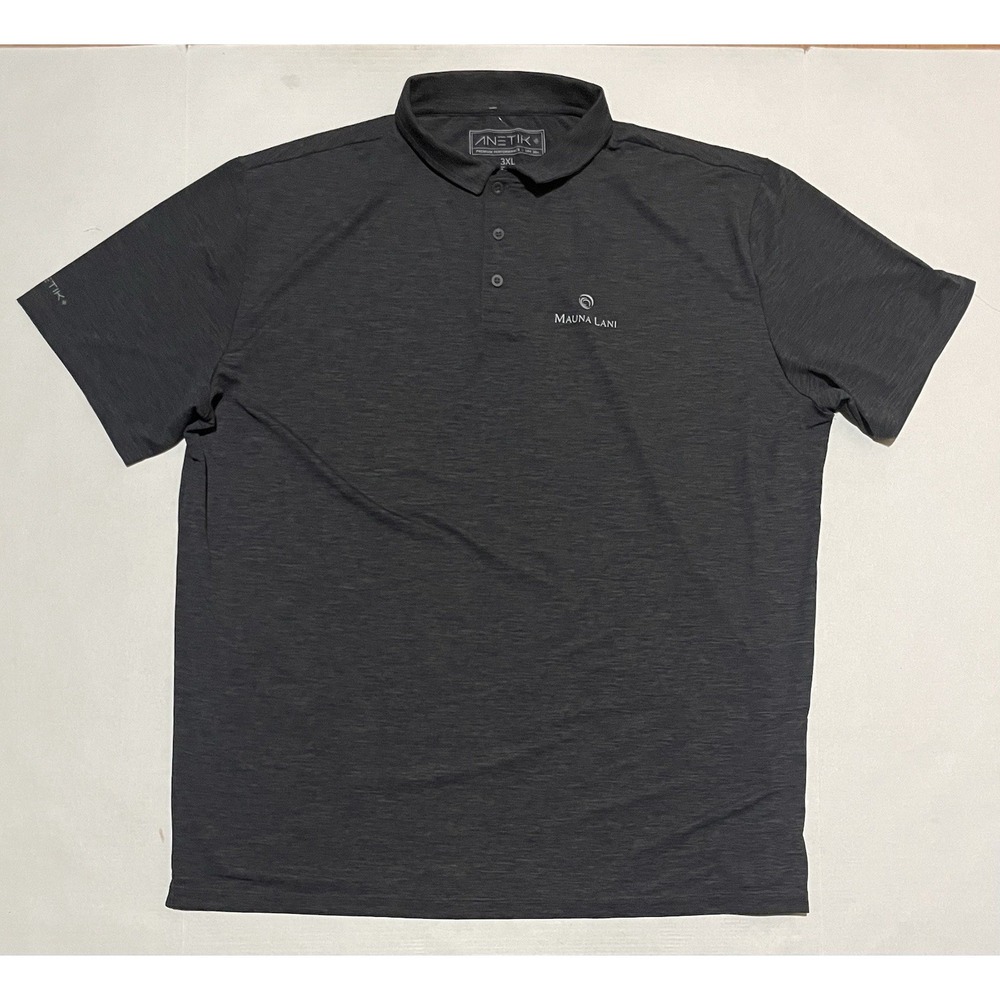Anetik Polo Shirt Mens Size 3XL Gray Performance UPF 30+ Lightweight‎ Mauna Lani